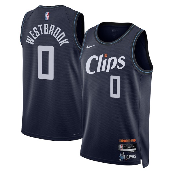 Los Angeles Clippers Trikot Russell Westbrook Nike 2023-24 City Edition Navy Swingman - Herren